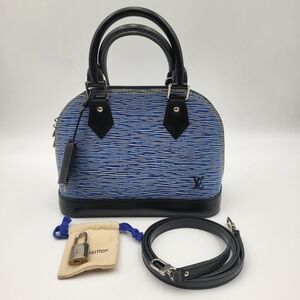 LOUIS VUITTON Alma BB 2way Bag Epi Leather Water Ripple Shell, Authentic w/COA..